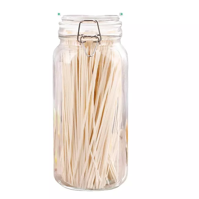 Empty Food Grade Kitchen Clear Storage Pet Plastic Sealed Honey Plastic Mason Jars Jars With Metal Clip Lid Lower Price