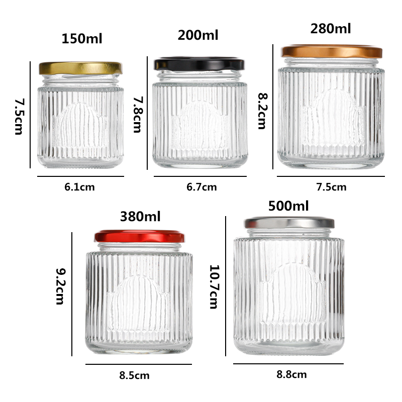 150ml 200ml 280ml 380ml Food Storage Glass Jar Pudding Yogurt Jelly Jam Bird's Nest Bottle Glass Jar With Metal Lid
