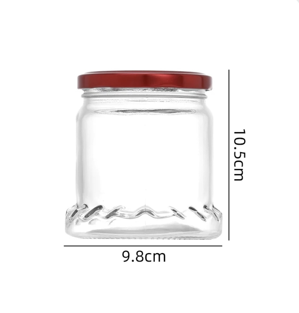 Unique Shape Clear 45ml 75ml 100ml Glass Honey Bird Nest Jar Jam Jar Pickles Bottle With Metal Lid