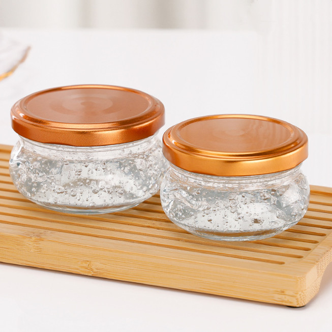 80ml 100ml 150ml 200ml  Glass Squat Bulb Jars With Lug Finish for Housing Your Jams Jellies Mustards