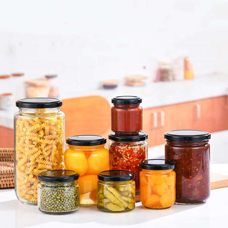 Different Sizes Food Grade Mini Jam Glass Cheap Honey Jar Wholesale Clear 100ml 150ml 220ml 380ml Round Glass Food Storage Jar