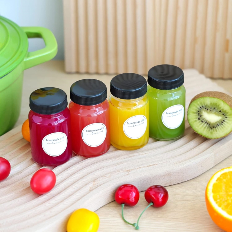 12 Pack Juice Bottles, 2oz Glass Bottles With Lids, Shot Bottles With Caps Ginger Shots Bottles, Wide Mouth Juicing Bottles