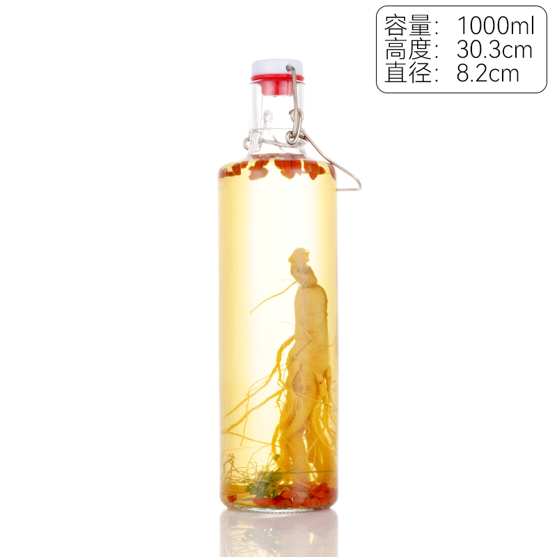 Wholesale Column Water Fruit Wine Glass Bottle With Easy Open End and Screen Printing Swing Top Design