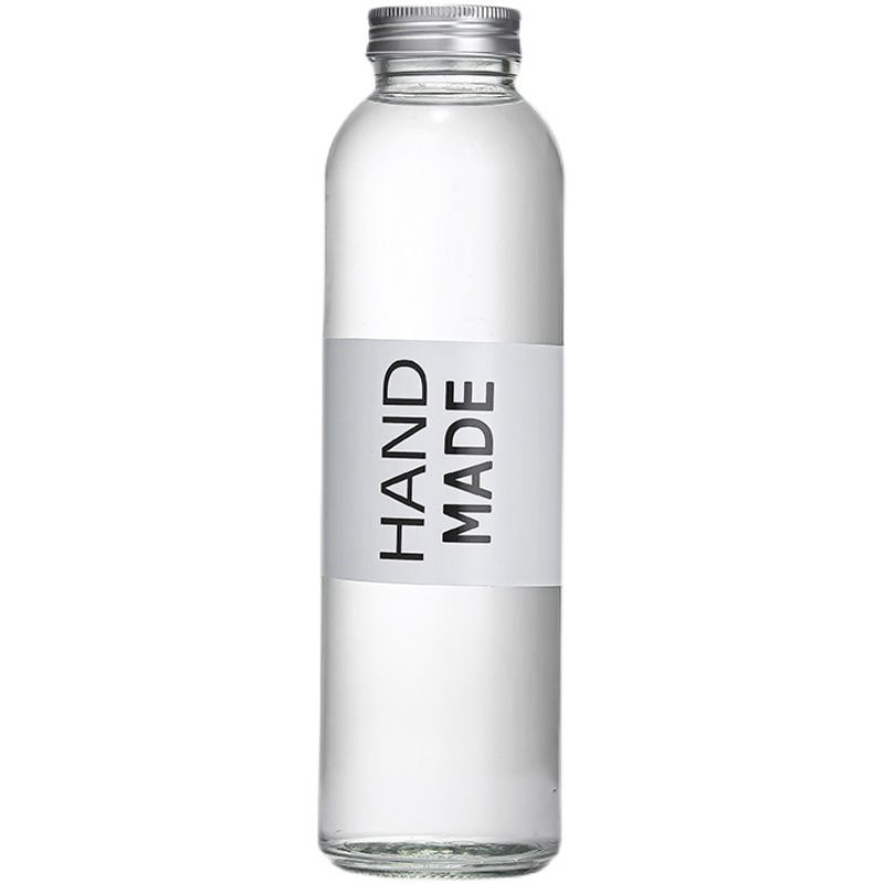 8oz  6oz 10oz 16oz 32oz Recyclable French Fresh square Friendly Recycled Glass Juice Milk Water Bottle With Plastic Cap
