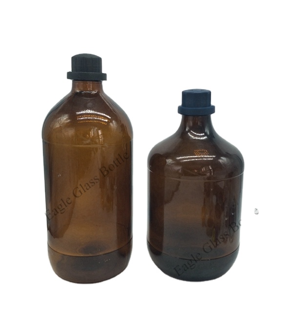 Amber clear glass bottle for juice milk beer growler 1L 2.5L 4L empty round Kombucha glass water jug
