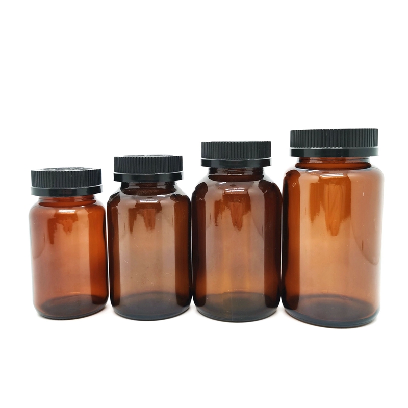 Wide-Mouth Pharmaceutical Glass Bottle for Industrial Medicine Medical Tablet Packer With Screen Printing Surface