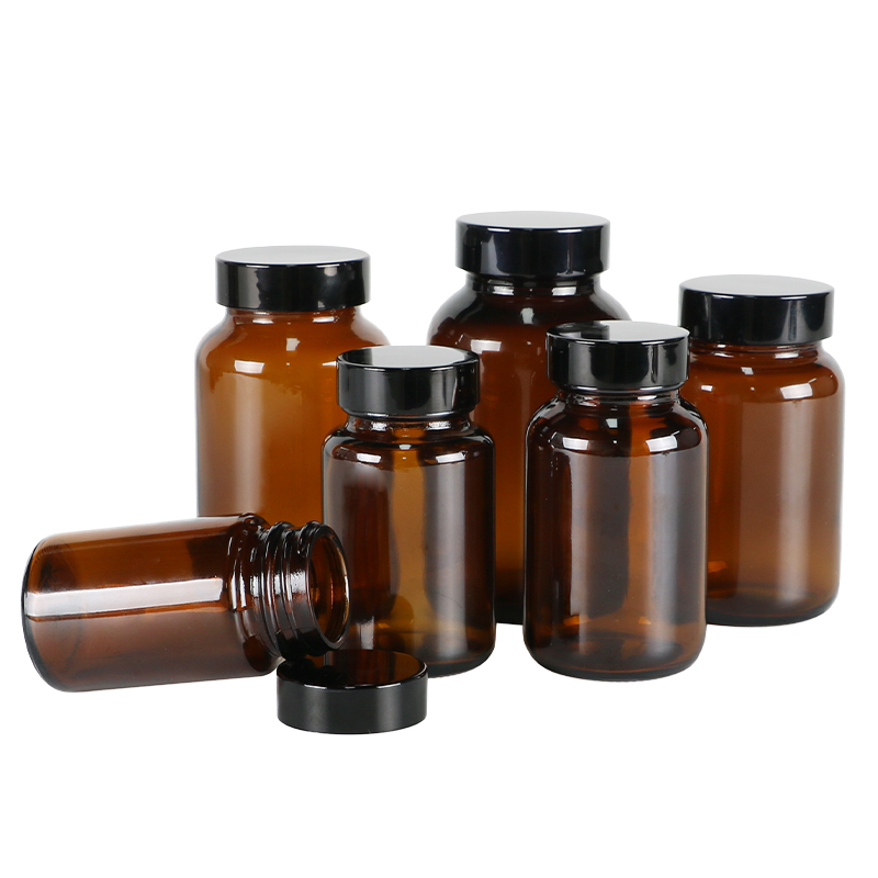 30ml 60ml 100ml 120ml Amber Clear Wide Mouth Capsules Pharmaceutical Glass Jar for Tablets