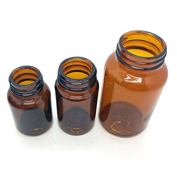 Empty Pharmaceutical 100cc 200cc 500cc Wide Mouth Amber Glass Bottles for Capsule Pill Tablet