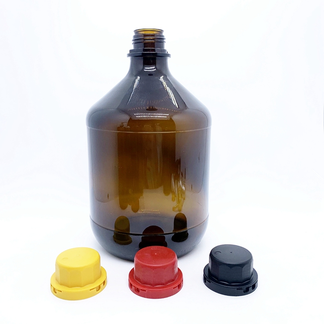 Chemicals Pharmaceutical Grade 2.5l Large Capacity Amber Brown Round Glass Bottle for Chemical Liquid