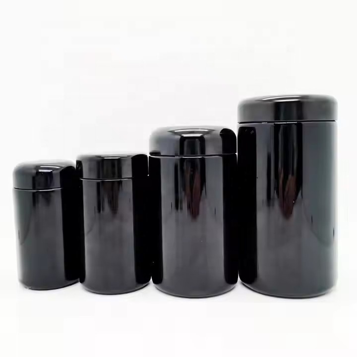 Empty Cosmetic Glass Container 30ml 50ml 100ml 150ml 200ml  Dark Violet Serum Hair Oil Powder Spices Jars With Cap