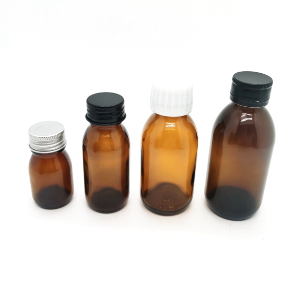 China Manufacturers Wholesale Empty Syrup 125ml 200ml 250ml 500ml Empty Original Amber Glass Bottles