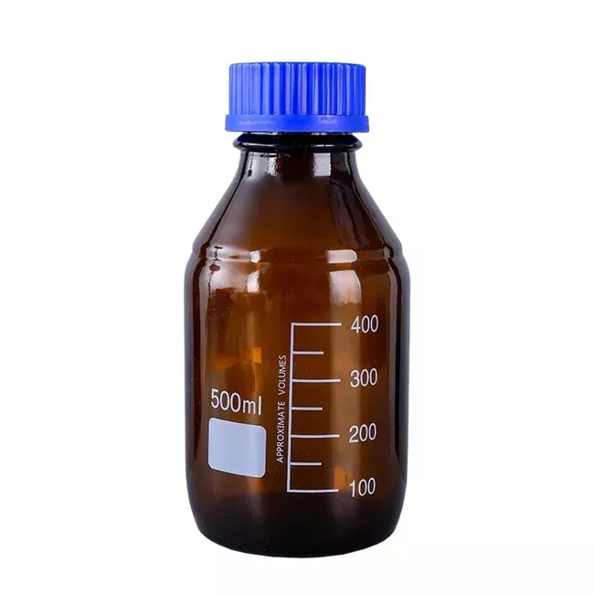 Chemical Media Glass Storage Reagent Bottle With GL45 Blue Screw Cap