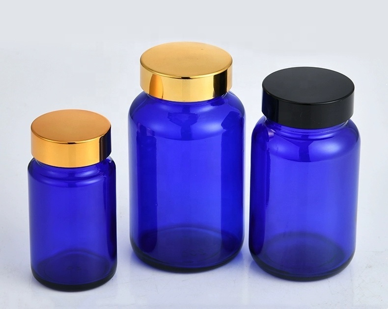 Empty Pharmaceutical 75ml 100ml 200ml 450ml 500ml 1000ml Wide Mouth Tawny Glass Bottle for Capsule Pill Tablet