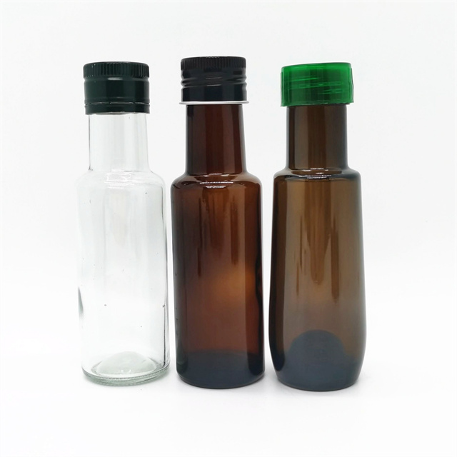 Bulk 100ml 250ml 500ml 750ml 1L Round Clear Marasca Packaging Cooking Olive Oil Bottles With Plastic Cap Seal Shrink Wrap