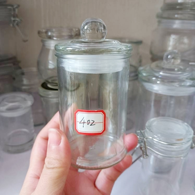High Quality Airtight Clear Glass Storage Jars Factory Screen Printing 4oz 150ml 375ml 730ml Sizes Kitchen Use Spice Powdered