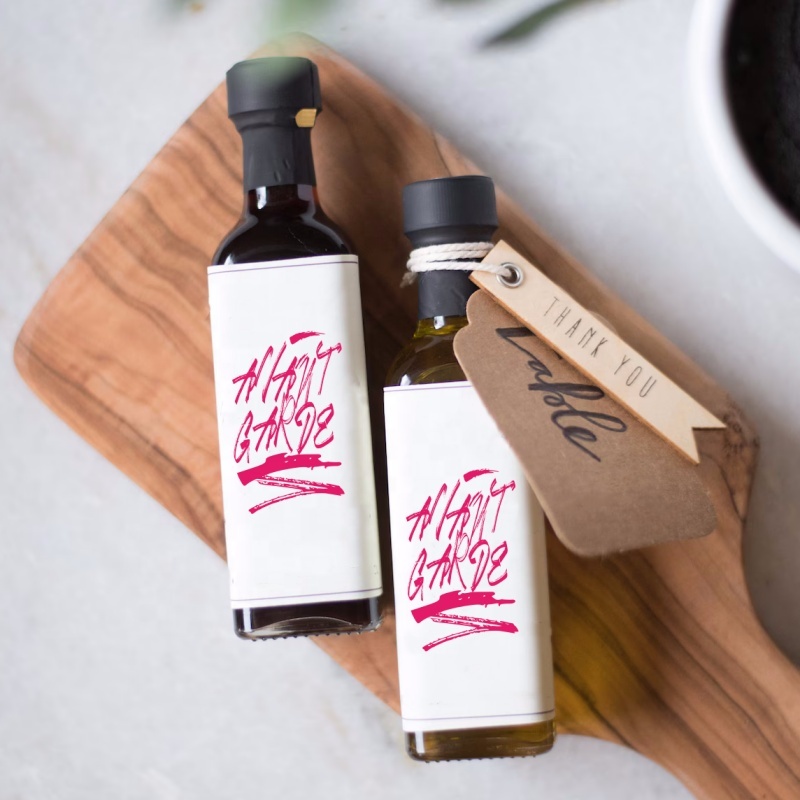 Hot Selling 100ml Clear Colored Glass Olive Oil Bottle Square Bottle for Vinegar and Oil