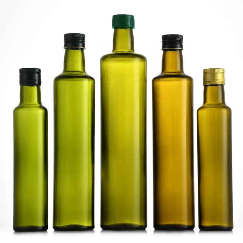 100ml 250ml 500ml 750ml 1000ml Glass Clear Amber Green Olive Oil Bottles Round and Square Shape Cooking Oil Bottles