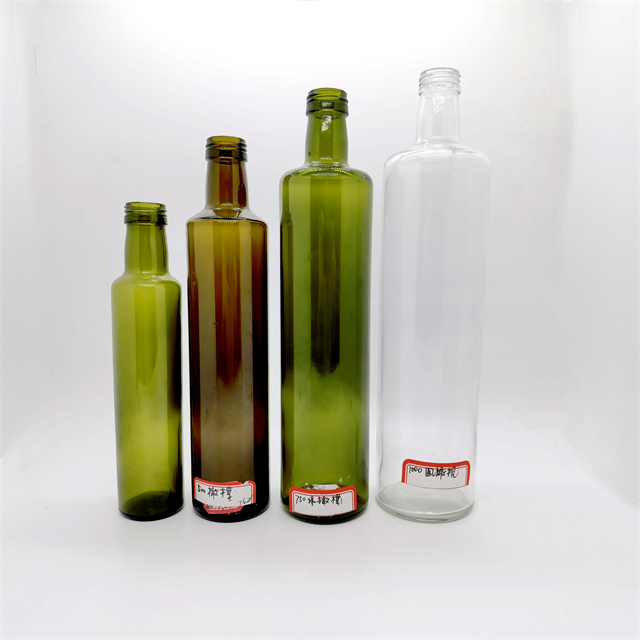 Pop up Aluminum Cap Extra Virgin Olive Oil Bottle 750 mL  Dorica Glass Bottle 750ml 25 oz Antique Green Glass Bottle