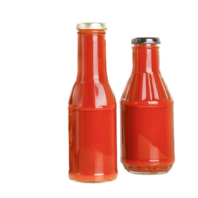 Wide Mouth Clear 12 oz 8 oz Empty Decorative Chili Glaas Bottle BBQ 500ml Hot Sauce Pepper Dressings Glass Bottles