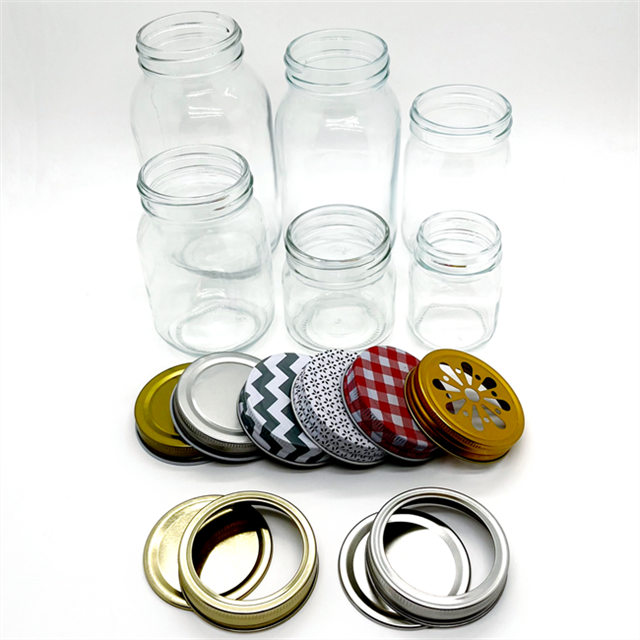 Glass Jar Supplier Wholesale Wide Mouth Glass Mason Canning Jars 4oz 8oz 16 Oz 32 Oz Glass Storage Jars With Lids for Jam Pickle