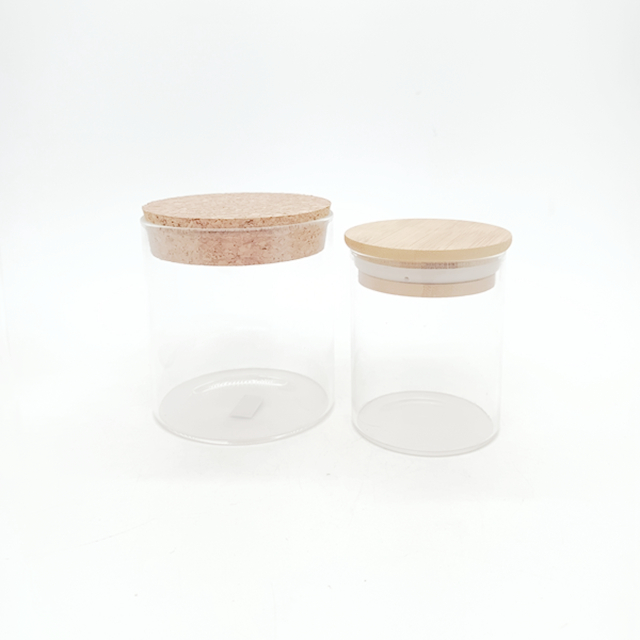 5.9oz Eco Friendly Storage Food Spice Candy Tea Glass Jar With Bamboo Lids