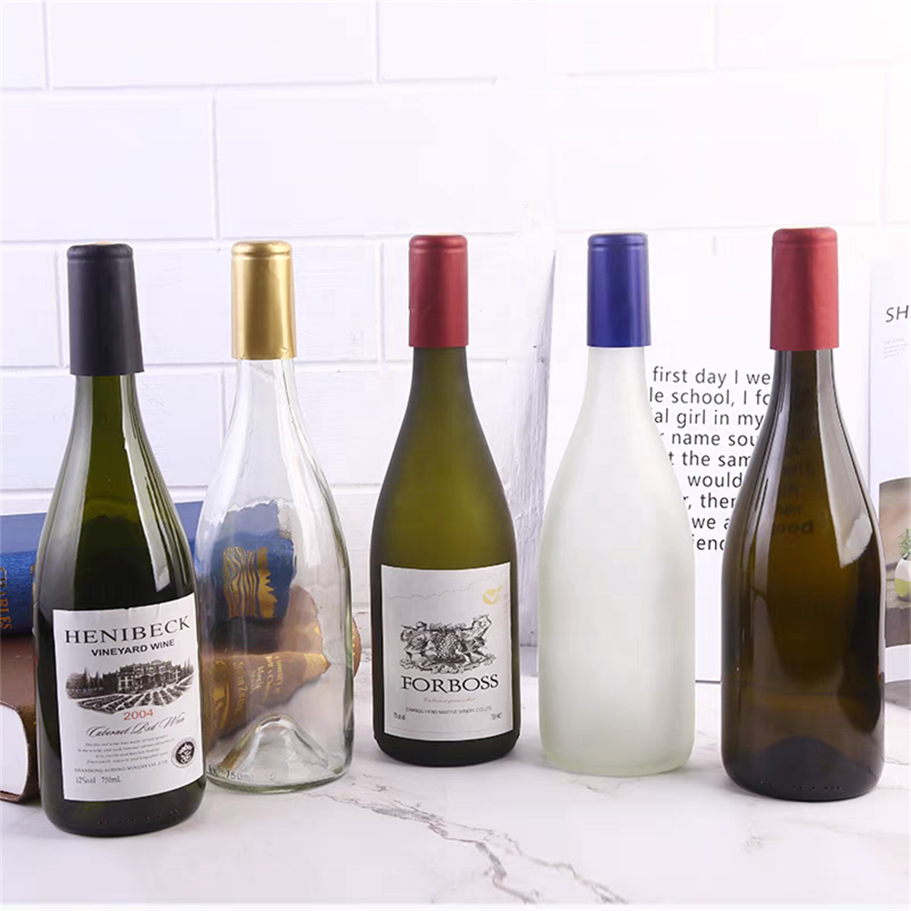 Clear Matte Dark Green Tawny Red Wine Cabinet Foreign Wine Bottle Homemade Enzyme Bottle Big Belly Glass Bottles
