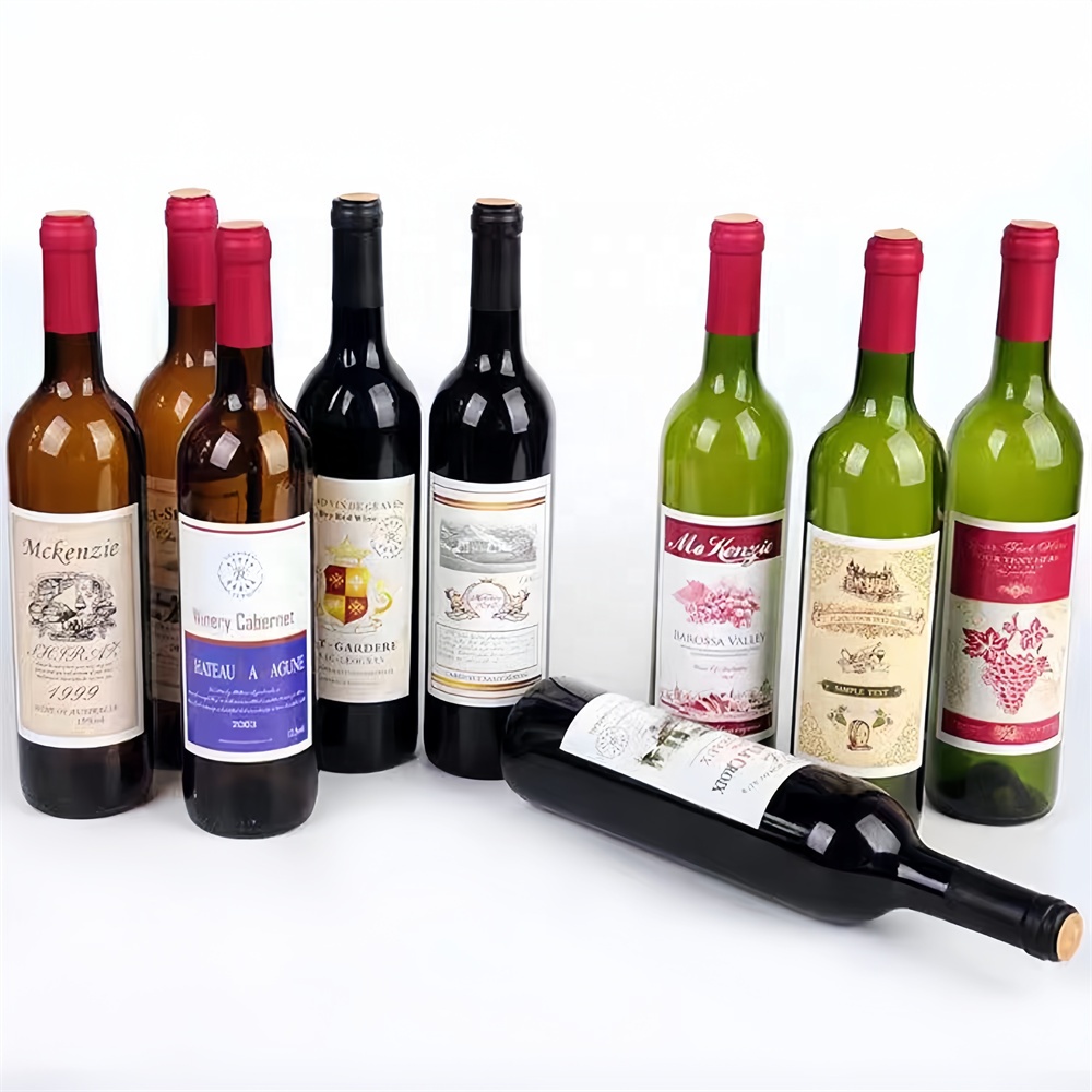 Free Sample Custom Empty Glass Wine Bottle 750ml 500ml Capacity for Gin Vodka Liquor Juice Whisky Beer Rum Alcohol Storage