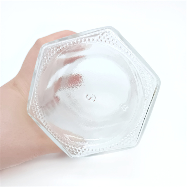 1.5oz 2oz 45ml 60ml Hexagonal Honey Storage Glass Spcie Jar With Metal Lids