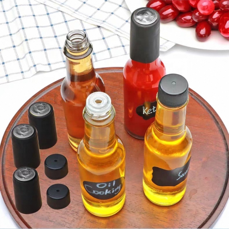Empty Hot Sauce Soy Chili Sauce Glass Bottle Clear Packaging Bottle for Hot Tomatoes Sauce 250ml 8 oz Glass Woozy Bottles