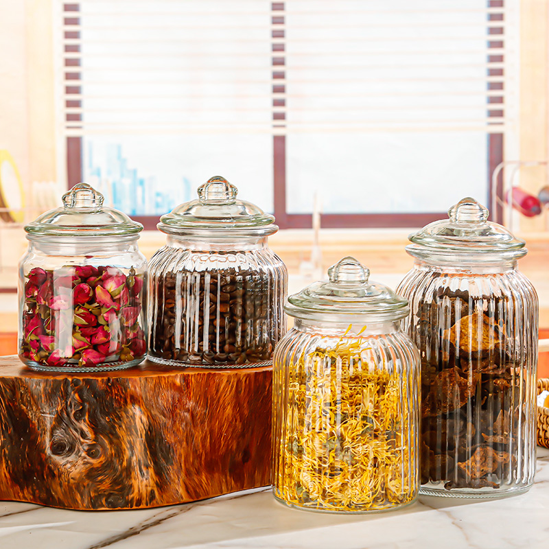 Economy Glass Bottles for Wholesale 230 ML to 650 ML Transparent Sealed Jars Household Use for Pickles and Grains Storage