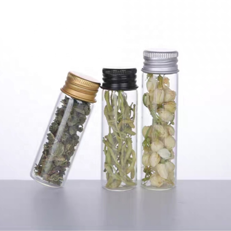Wholesale 22mmclear Glass Message Tube Bottle Mini Reagent Tubes Borosilicate Glass Bottle With Aluminum Screw Lid