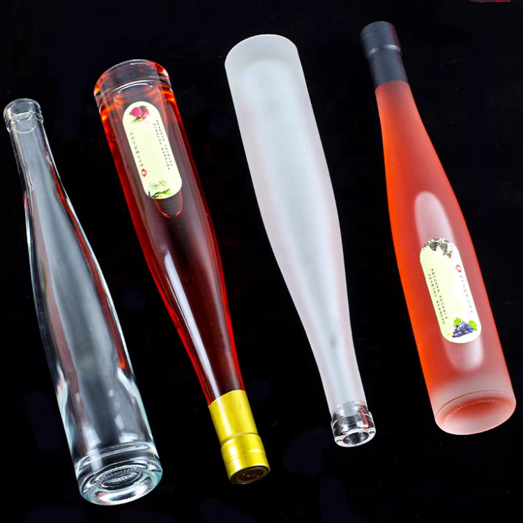 Factory Custom Tapered Glass Spirits Bottle 375ml Liquor Unique Shape Glass Liquor Bottle Glass Vodka Whisky