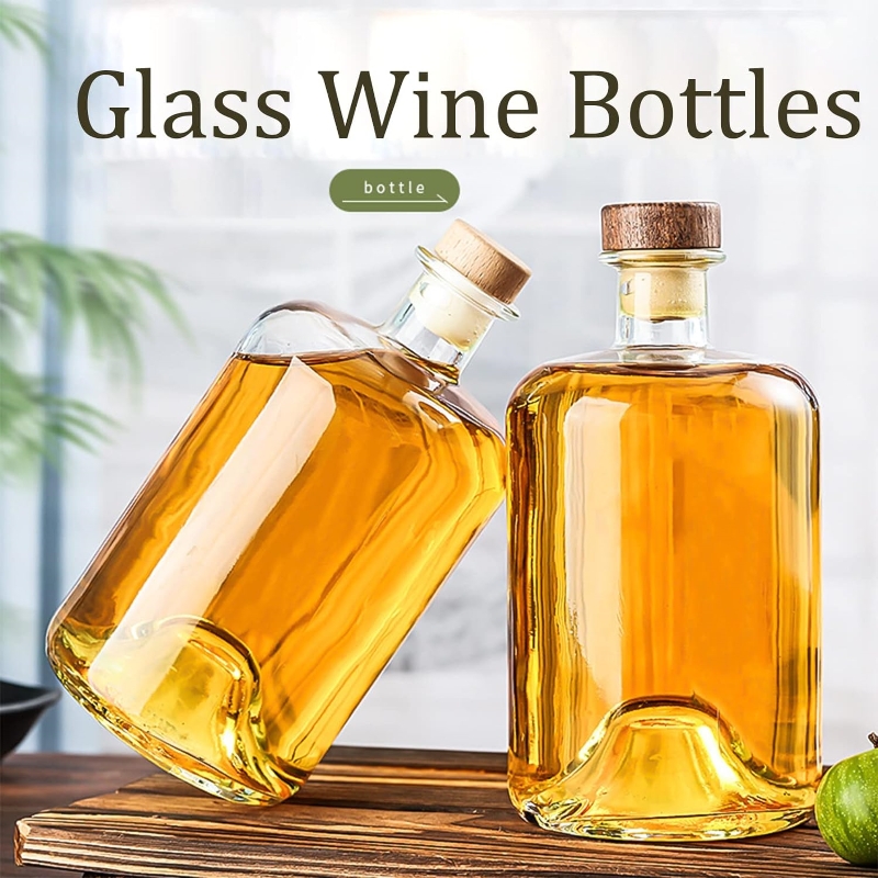 Glass Gin Bottle Mini 100ml 500ml 75cl clear High Flint Spirit Liquor Vodka Glass Wine Bottle 750ml Glass Olive Oil Bottle
