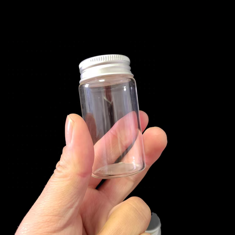 Glass Storage Tube 10ml 15ml 20ml Empty Cylinder Glass Roll on Bottle Screw Cap Storage Jar for Packing