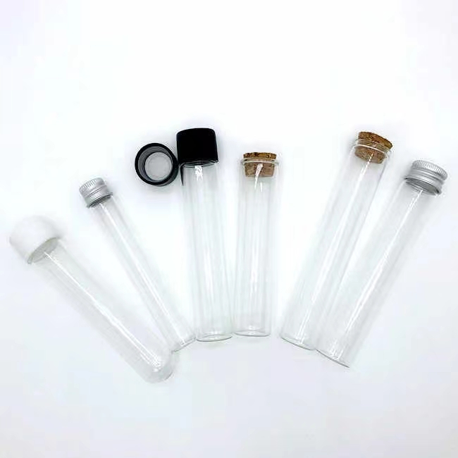 MIni Glass Tube 5ml 10ml 15ml 20ml 25ml 30ml 50ml 60ml 100ml 120ml clear Glass Storage Vial Bottle With Aluminium Screw Cap