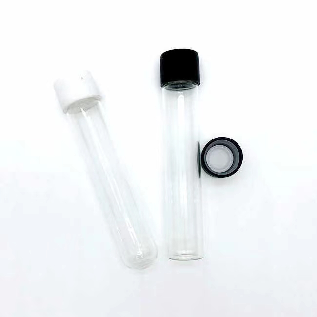 116mm 120mm Custom Child Proof Packaging Glass Tube P-re Vial Child Resistant Roll Glass Tube With Screw Cap