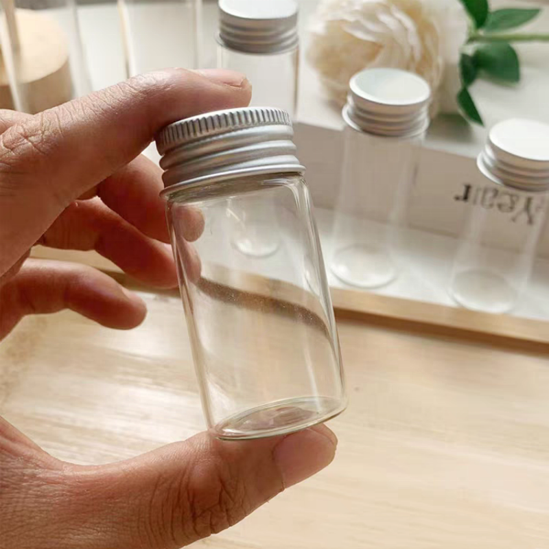 Diameter 30mm Custom Logo High Borosilicate Test Tube Bottle Glass Vials Clear Match Storage Jar With Screw Cap