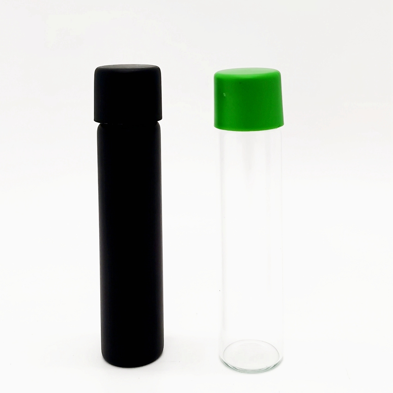 Colored 116m 120mm 150mm Smell Proof P Re Roll Packaging Glass Tube With Child Resistant Cap