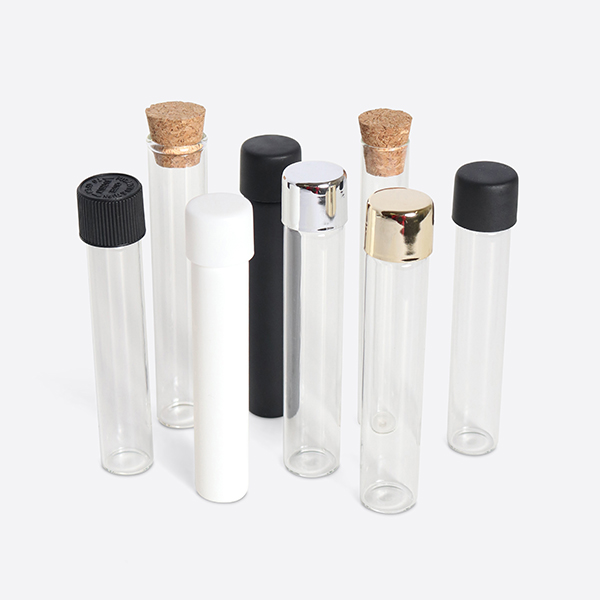 120mm 115mm Waterproof Sealed Anti-odorant Cigar Glass Tubes With Push Down and Turn Child Resistant Lid Cork