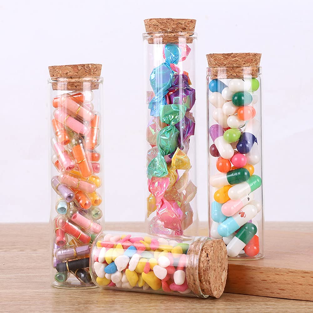 5ml -100ml Glass Test Tube Bottles Tiny Clear Glass Wishing Bottles Transparent Glass Jar With Aluminum Cap