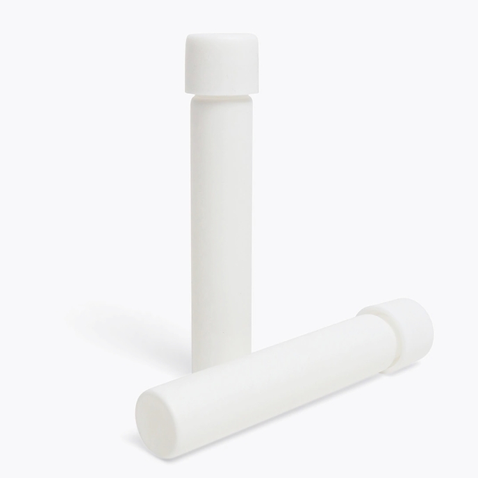110mm 120mm  Matte Smooth Black White Bottles Glass Pre Tubes With Child-Resistant PLA Caps for Spice Powder Flower