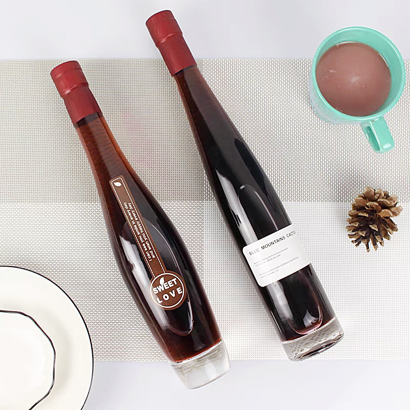 Manufacturer Wholesale 500ml Transparent Glass Bottle Fine White Material Wine Bottle With Cork Lid