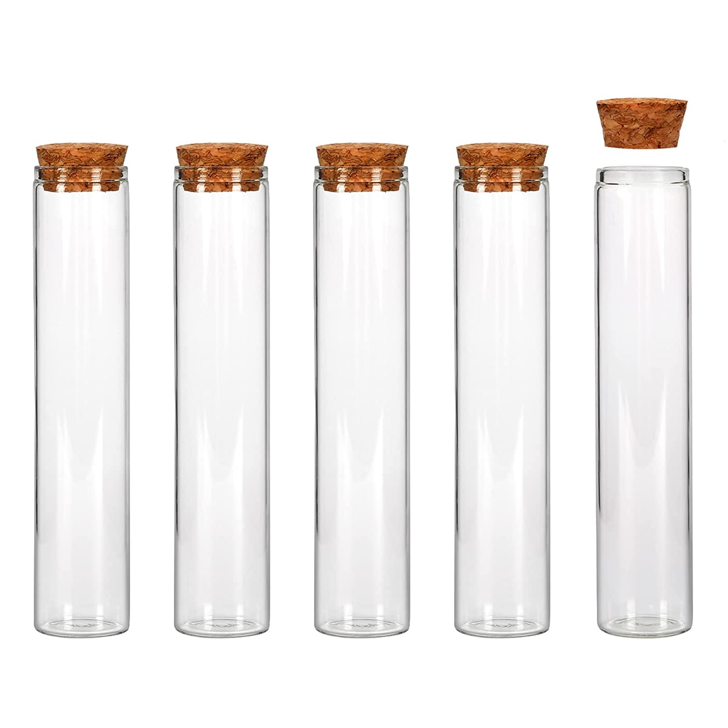 Childproof Glass Tube Round Small Vial With Child Resistant Screw Matte Black Cap Wholesale Glass Jar Glass Bottle