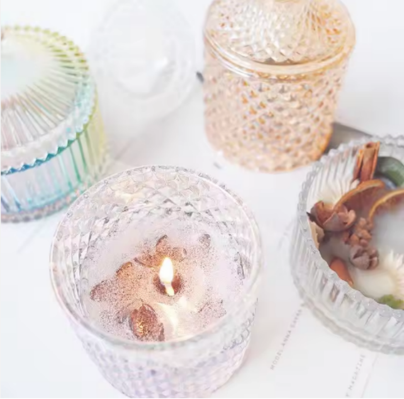 Wholesale Candy Jars Packing Container Storage Empty Glass Kitchen With Lid Glass Candle Jar