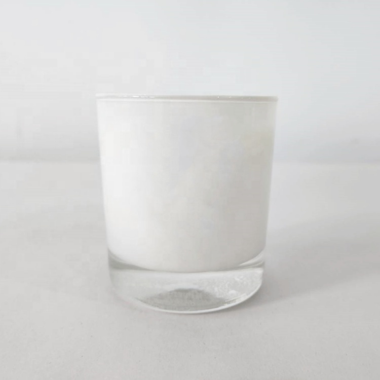 Vintage Luxury Glass Candle Jars 200ml 220ml 300ml Wide Mouth Cylinder Vessels Empty Shiny White Candle Holders & Lanterns