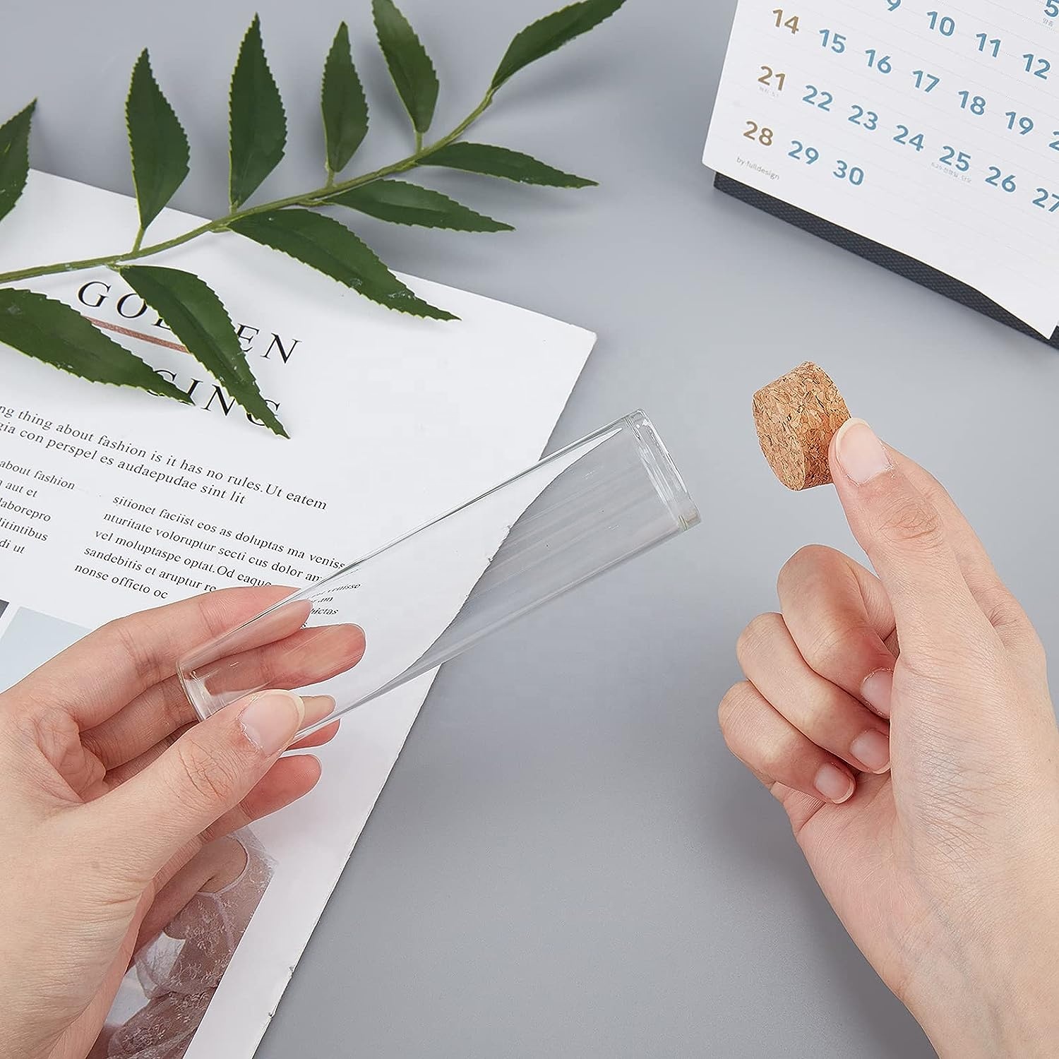 Factory Customizable Flat Bottom Round Bottom Pharmaceutical Transparent Borosilicate Pipe Glass Test Tube With Cork Lid