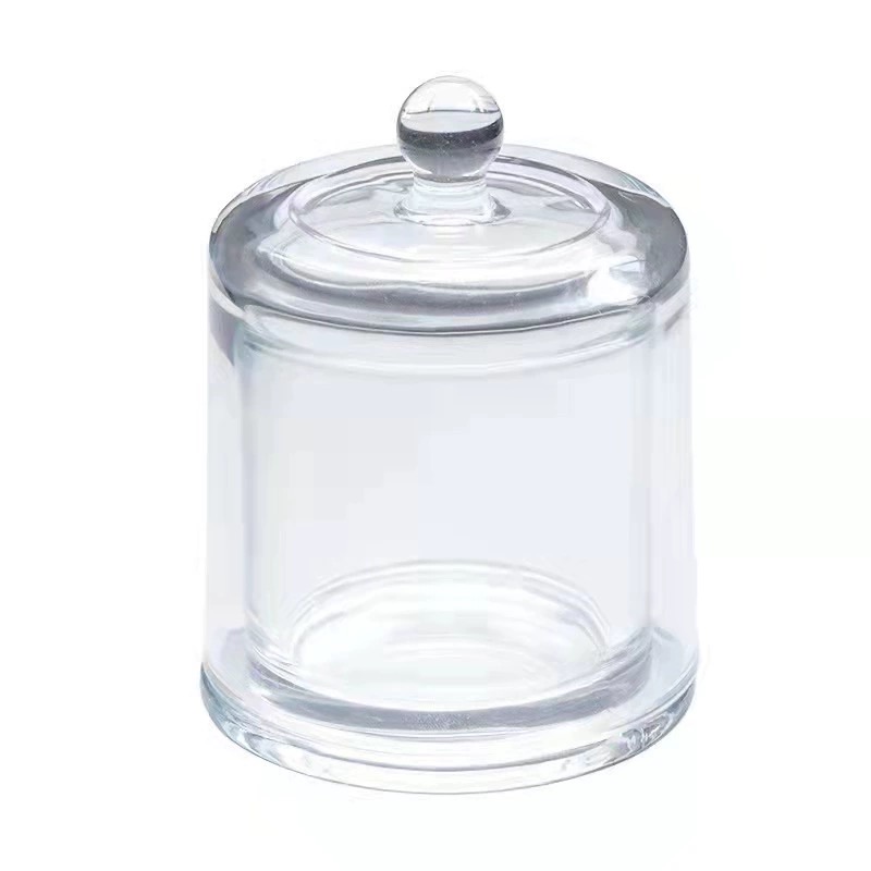 Round clear Bell Shaped Crystal Glass Candle Jars Cup Wedding Bell Jar With Glass Dome Cover