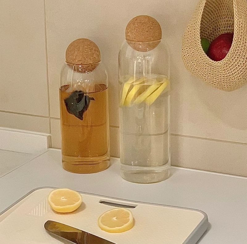 Glass Storage Container With Ball Cork Glass Jar With Cork Lid Coffee Jars Cute Containers for Food Coffee Bean Candy