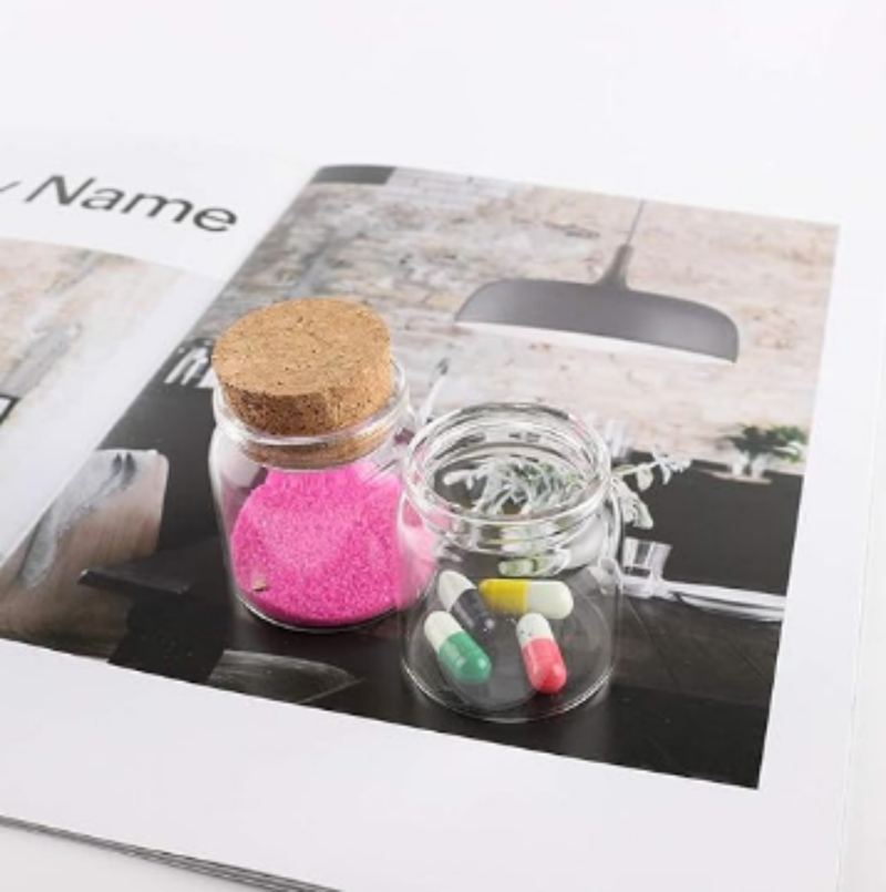 57 Diameter Clear Cork Glass Tube 80ml 200ml 380ml 550ml Glass Jars With Corks Wide Mouth Craft Containers Transparent Vials