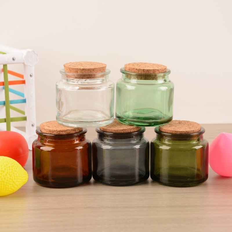 100ml Amber Glass Candle Jars Mini Empty Holder for Diy Candles Aromatherapy Making With Cork Lid